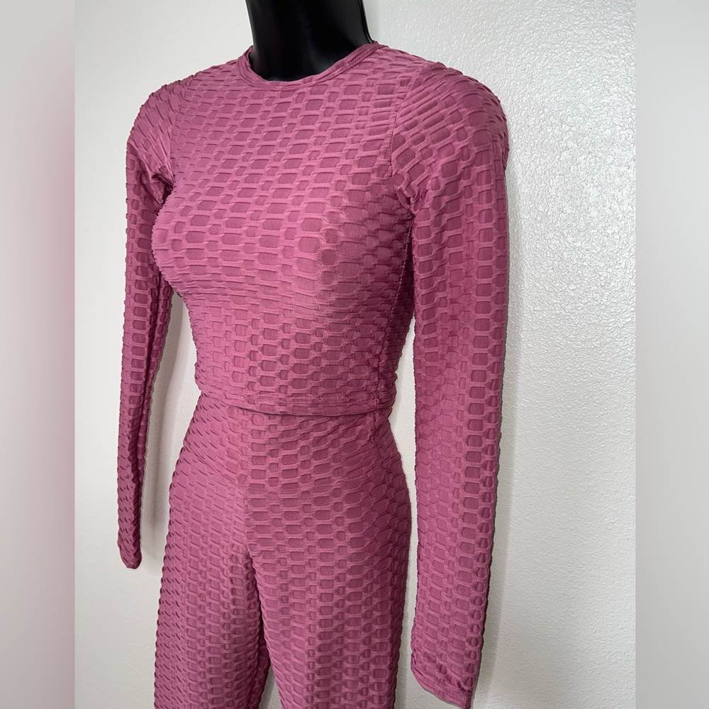 AQ Sports (2pc) honeycomb cooling pink athletic set